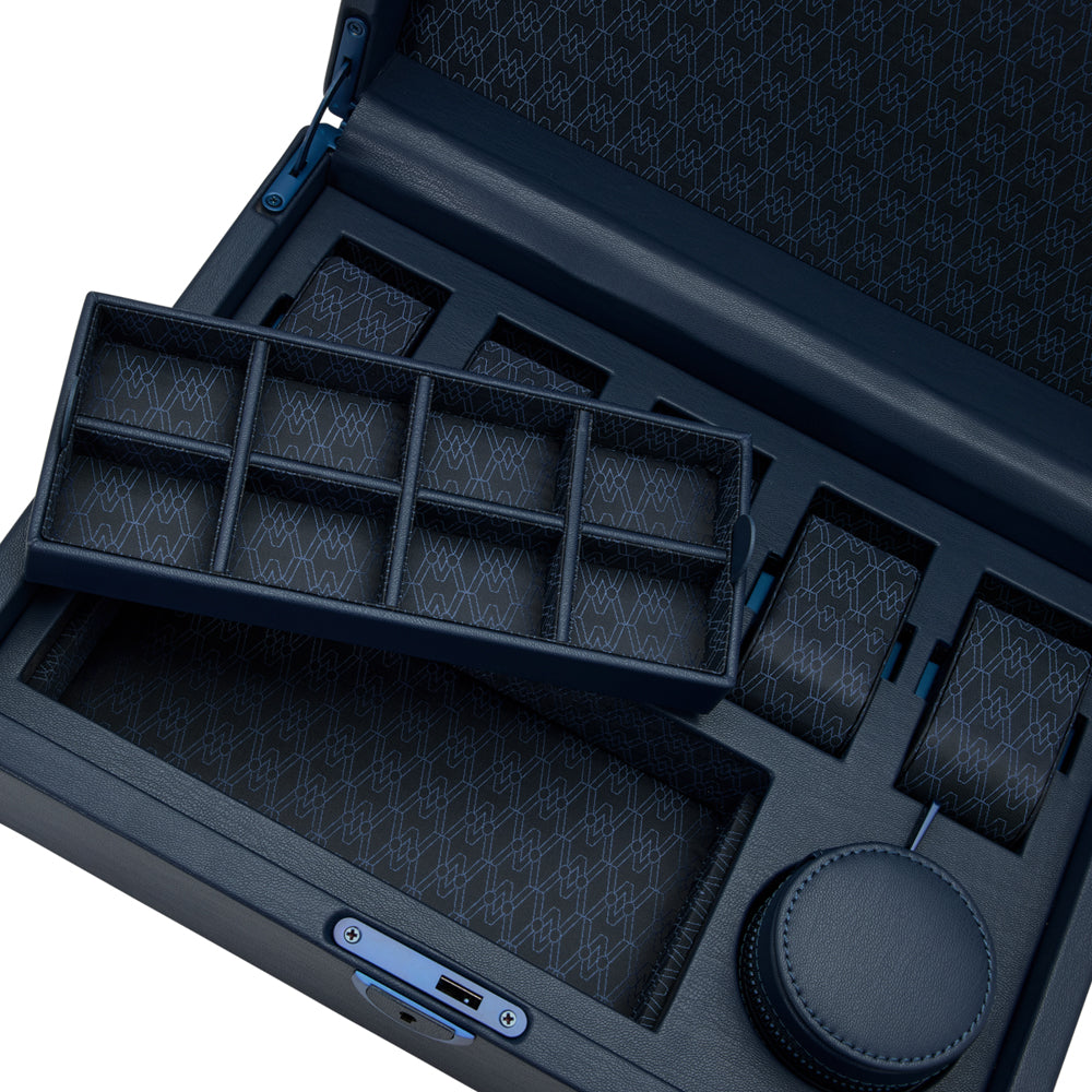 WOLF 1834 Earth 5-Piece Watch Box with Storage – Midnight Blue - Image 5