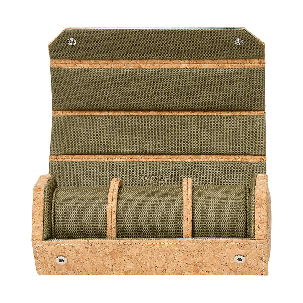 WOLF 1834 Cortica Triple Hexagon Watch Roll with Capsule – Cork - Image 3