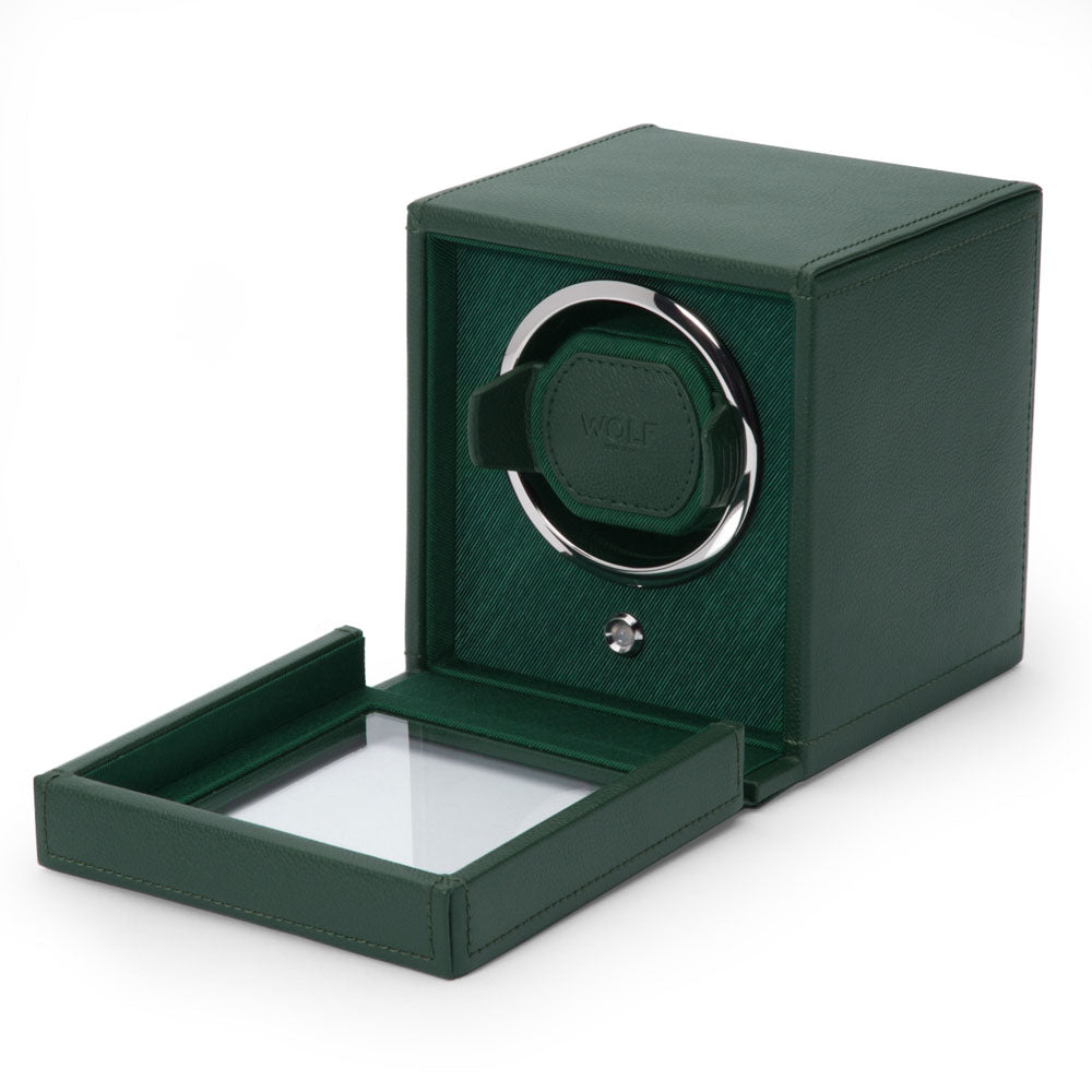WOLF 1834 Cub Single Watch Winder with Cover - Green - Image 4