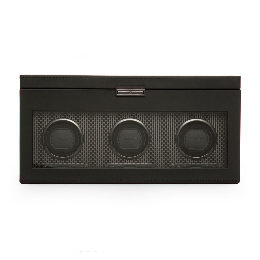 WOLF 1834 Axis Triple Watch Winder with Storage – Powder Coat - Image 1