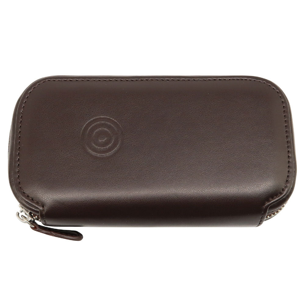 WOLF 1834 WM Brown 2-Piece Watch Zip Case – Brown Pebble Vegan Leather - Image 1