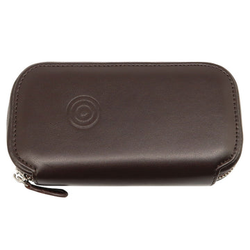 WOLF 1834 WM Brown 2-Piece Watch Zip Case – Brown Pebble Vegan Leather - Image 1