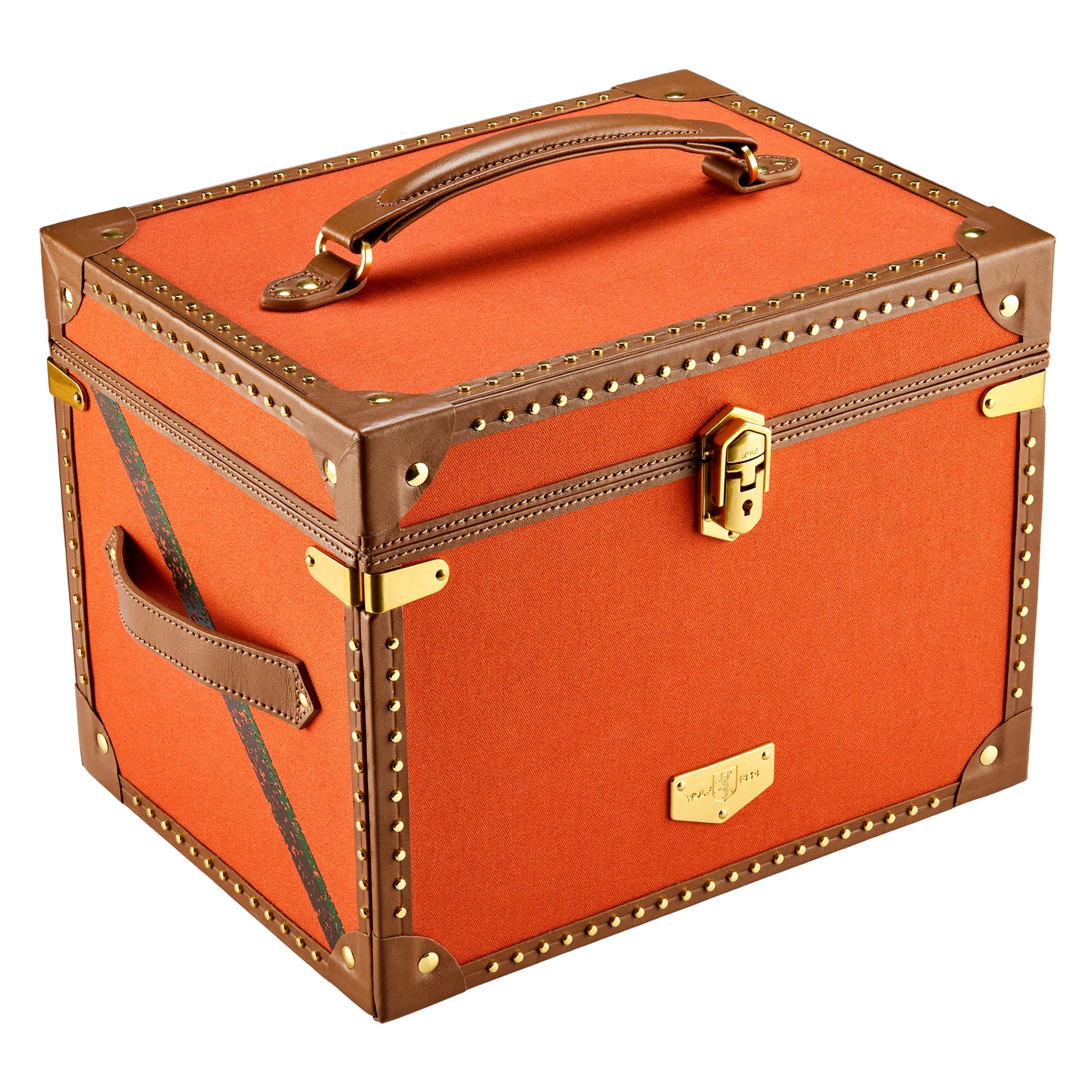 WOLF 1834 Ida Trunk Jewelry Box – Orange, 11" L x 8.5" W x 8.75" H - Image 2
