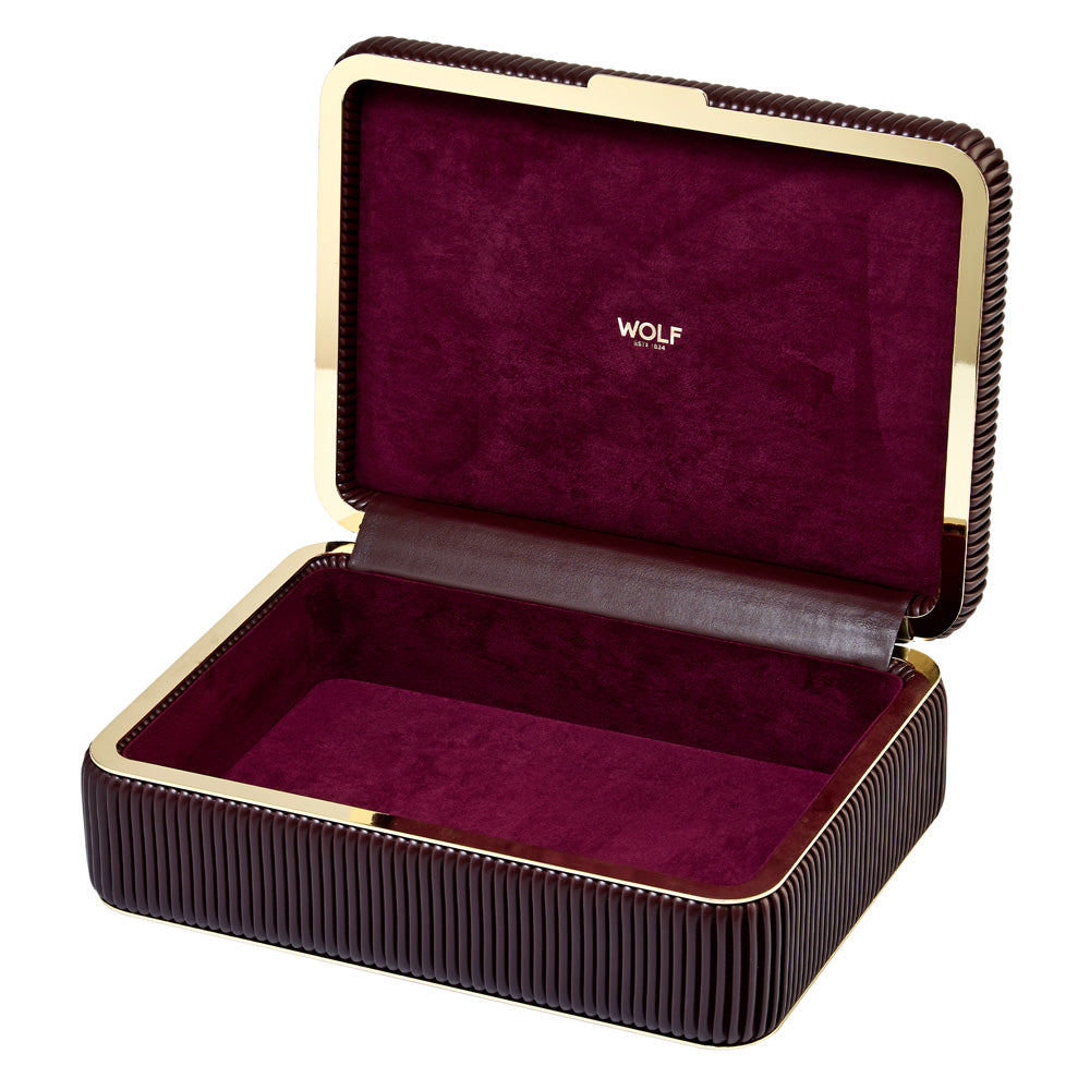 WOLF 1834 Bella Medium Jewelry Box - Bordeaux Vegan Leather with LusterLoc™ Anti-Tarnish Lining - Image 4