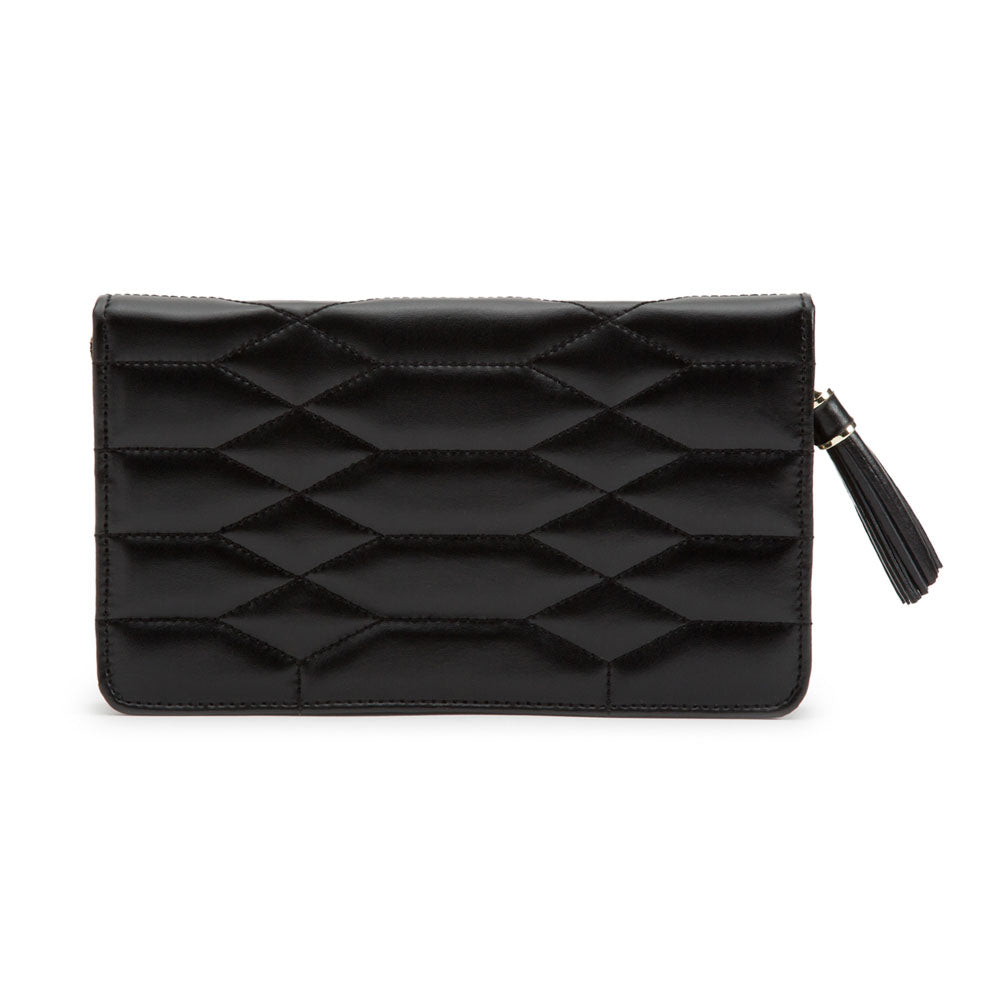 WOLF 1834 Caroline Jewelry Portfolio - Black Leather Travel Case with LusterLoc™ - Image 1