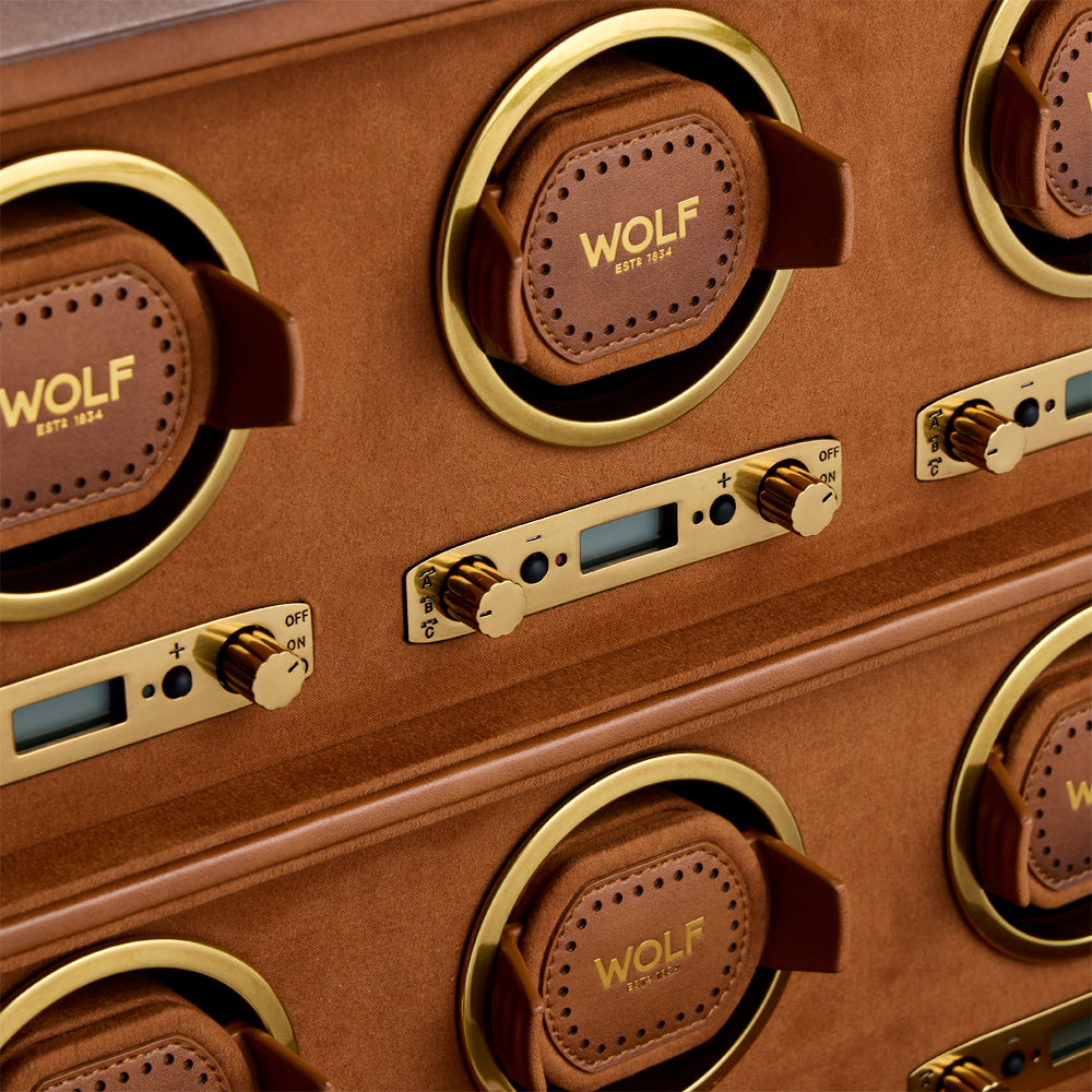 WOLF 1834 Brogue 6-Piece Watch Winder – Burnished Brown - Image 4