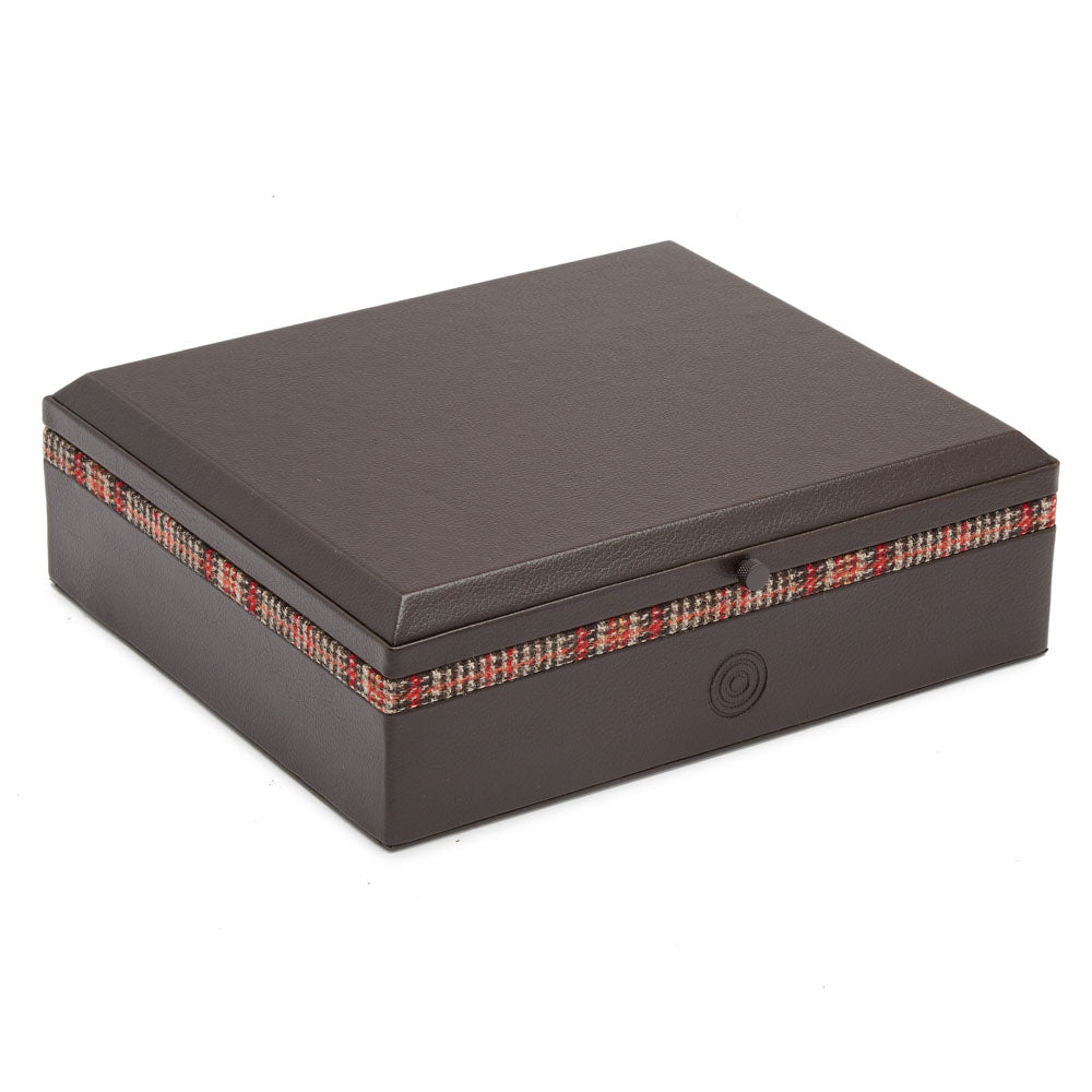 WOLF 1834 WM Brown Humidor – Brown Pebble Vegan Leather with Cedar Interior - Image 2