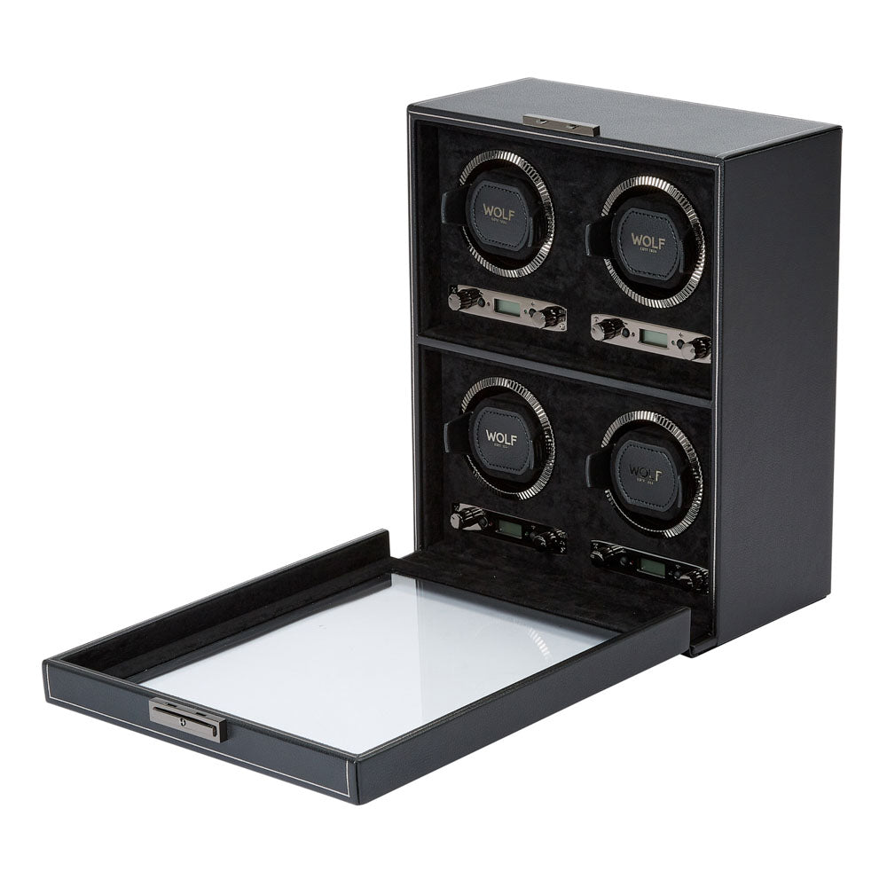 WOLF 1834 British Racing 4 Piece Watch Winder - Black - Image 4