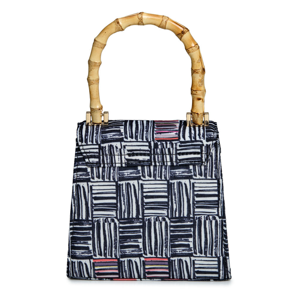 WOLF 1834 Evie Small Bag - Eclectic Weave Black (Hand-Printed Crossbody) - Image 4