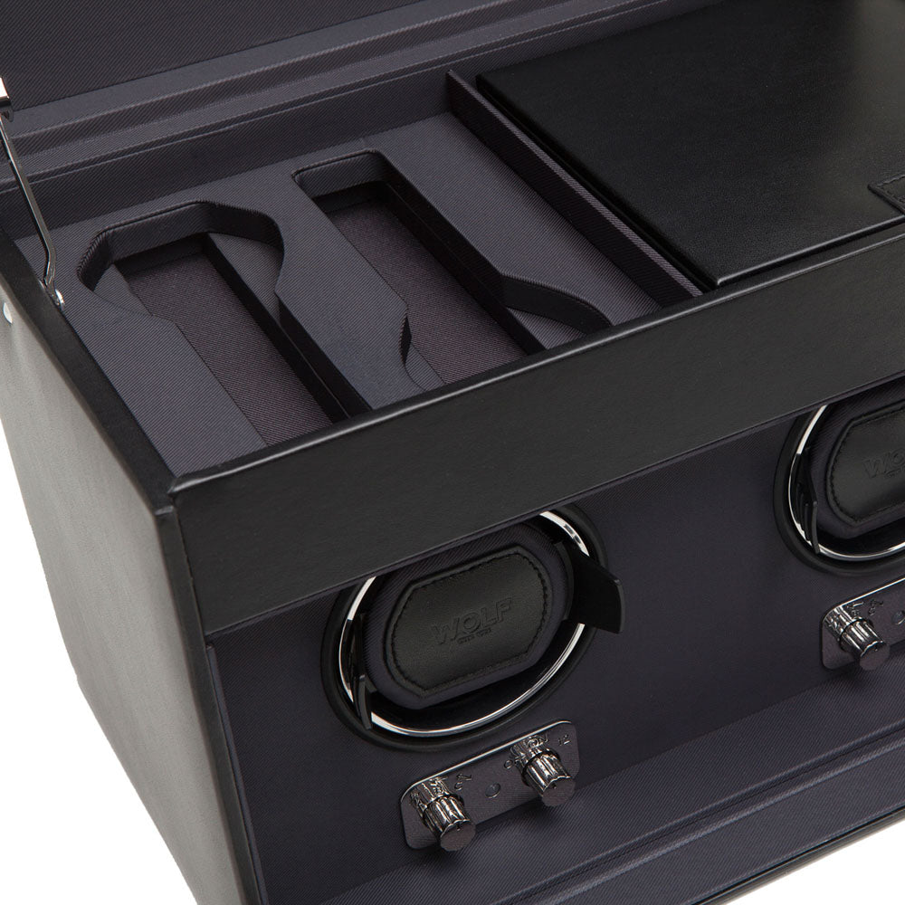 WOLF 1834 Heritage Double Watch Winder with Storage – Black - Image 3