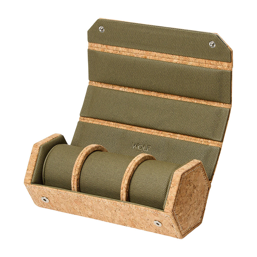 WOLF 1834 Cortica Triple Hexagon Watch Roll with Capsule – Cork - Image 4