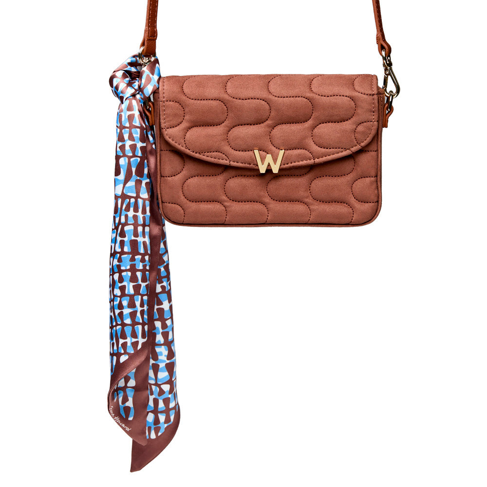 WOLF 1834 Mimi Swirl Cross Body Bag with Scarf – Nutshell Brown - Image 4