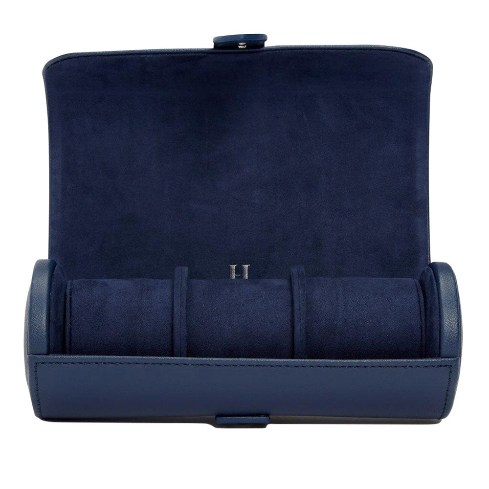 WOLF 1834 Heritage Watch Roll – Navy, Holds 3 Watches - Image 3