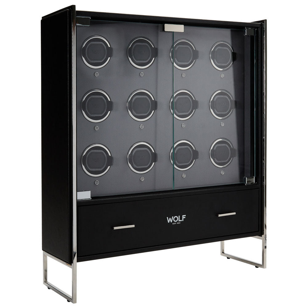 WOLF 1834 Classic 12-Piece Watch Winder Cabinet – Viceroy Black - Image 2