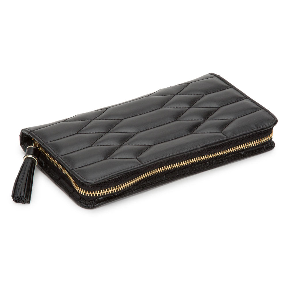 WOLF 1834 Caroline Jewelry Portfolio - Black Leather Travel Case with LusterLoc™ - Image 2