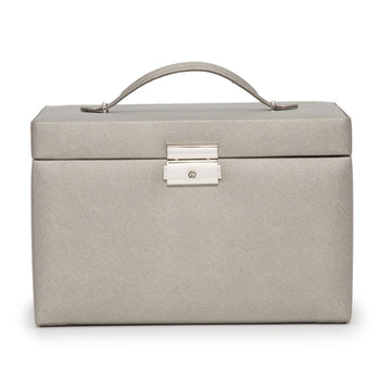 WOLF 1834 Heritage Small Jewelry Box - Pewter Saffiano - Image 1