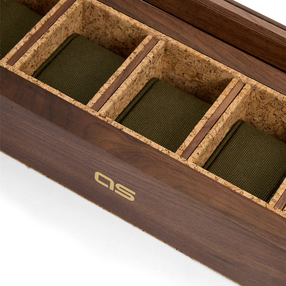 WOLF 1834 Analog:Shift Flatiron II 5-Piece Watch Box – Walnut