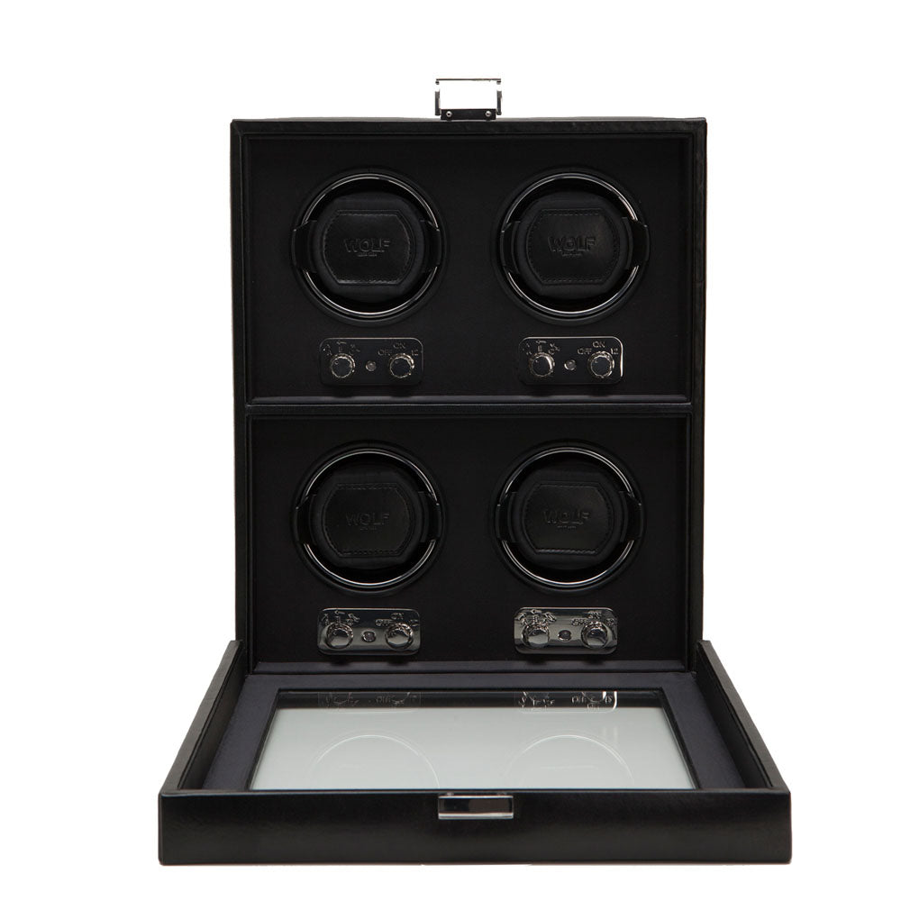 WOLF 1834 Heritage 4-Piece Watch Winder - Black - Image 2