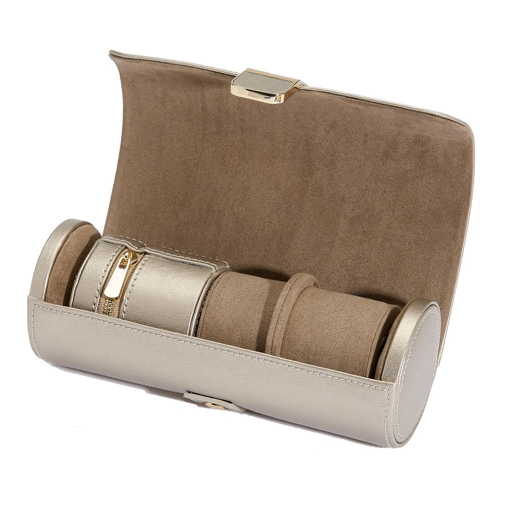 WOLF 1834 Palermo Double Watch Roll with Jewelry Pouch – Pewter - Image 4