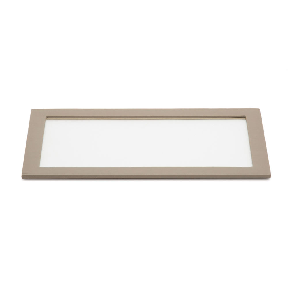 WOLF 1834 Vault Tray Glass Lid – Grey Vegan Leather Jewelry Tray with LusterLoc™ - Image 1
