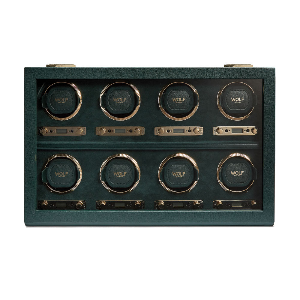 WOLF 1834 British Racing 8 Piece Watch Winder – Green - Image 1