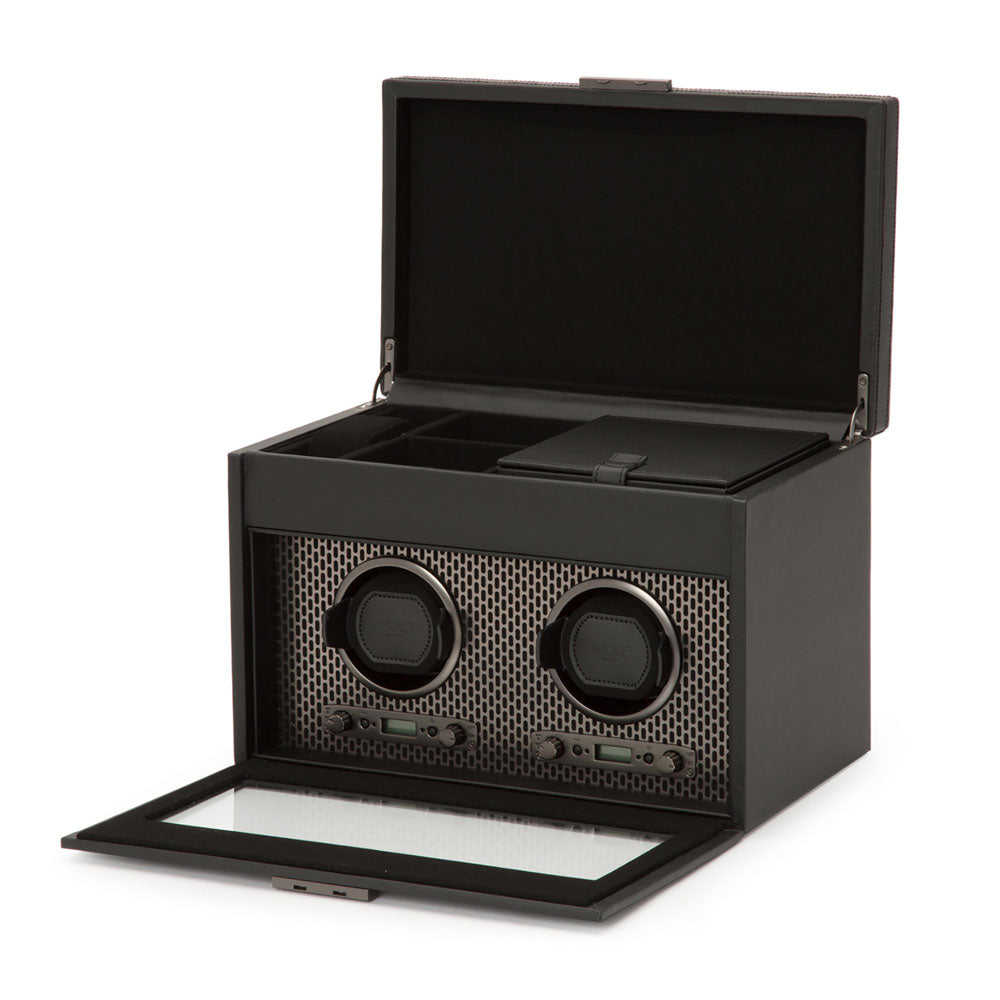 WOLF 1834 Axis Double Watch Winder with Storage – Powder Coat - Image 3