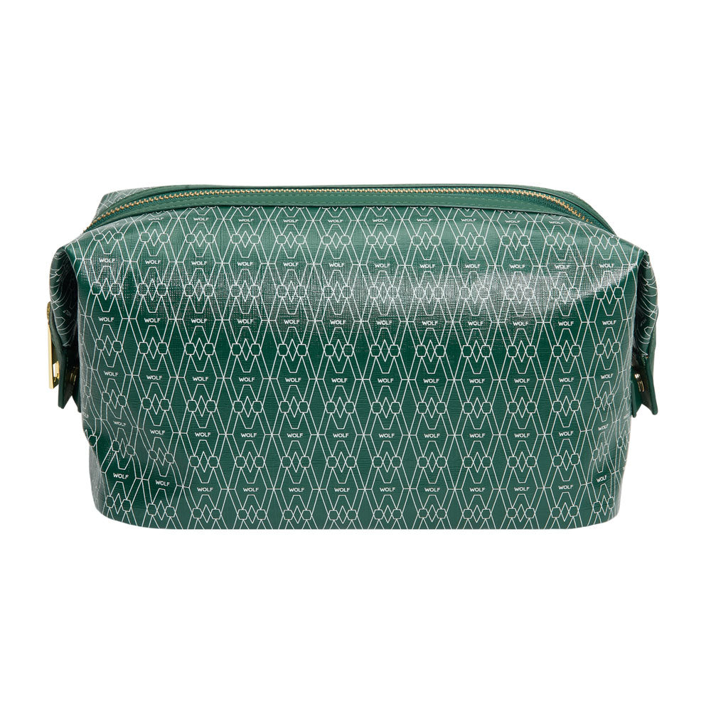 WOLF 1834 Signature Washbag – Green, Recycled Vegan Travel Toiletry Bag - Image 1