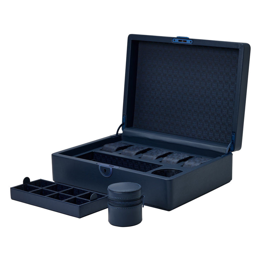 WOLF 1834 Earth 5-Piece Watch Box with Storage – Midnight Blue - Image 4
