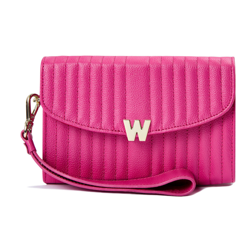 WOLF 1834 Mimi Crossbody Bag with Wristlet - Pink Vegan Leather - Image 2