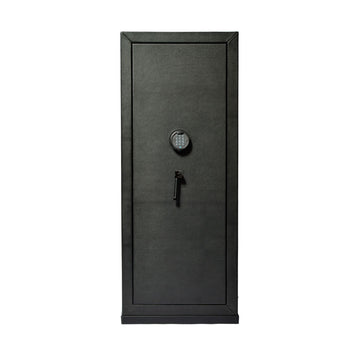 WOLF 1834 Churchill 16-Piece Watch Winder Safe – Black Pebble Leather - Image 1