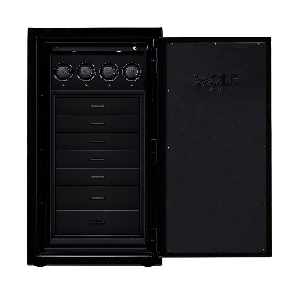 WOLF 1834 Atlas 4-Piece Watch Winder Safe – Onyx/Gunmetal - Image 2