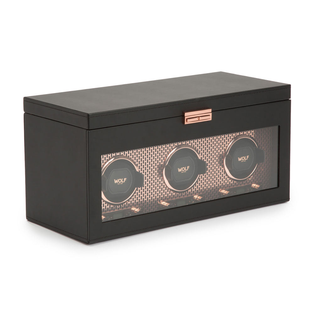 WOLF 1834 Axis Triple Watch Winder with Storage – Copper - Image 2