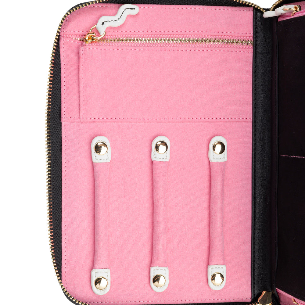 WOLF 1834 Bea Bongiasca Jewelry Portfolio – White/Black/Pink Velvet - Image 5