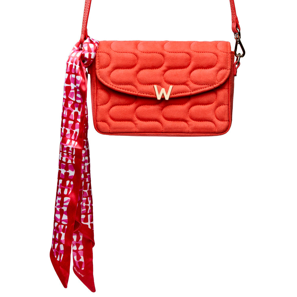 WOLF 1834 Mimi Swirl Cross Body Bag with Scarf – Radiant Red - Image 4
