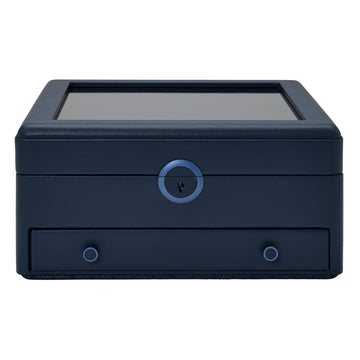 WOLF 1834 Earth Watch Stand Box - Midnight Blue (2 Watch Capacity) - Image 1