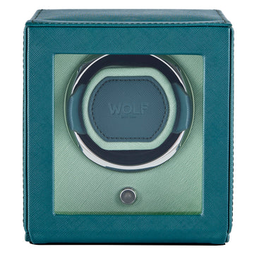WOLF 1834 Cub Single Watch Winder with Cover – Seltzer Teal/Mint - Image 1