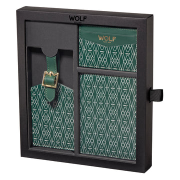 WOLF 1834 Signature Passport, Card Case & Luggage Tag Gift Set – Green - Image 1