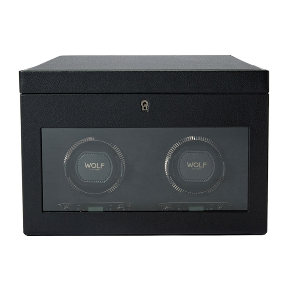WOLF 1834 British Racing Double Watch Winder with Storage – Black - Image 1
