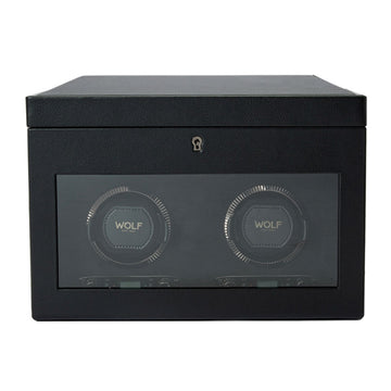 WOLF 1834 British Racing Double Watch Winder with Storage – Black - Image 1
