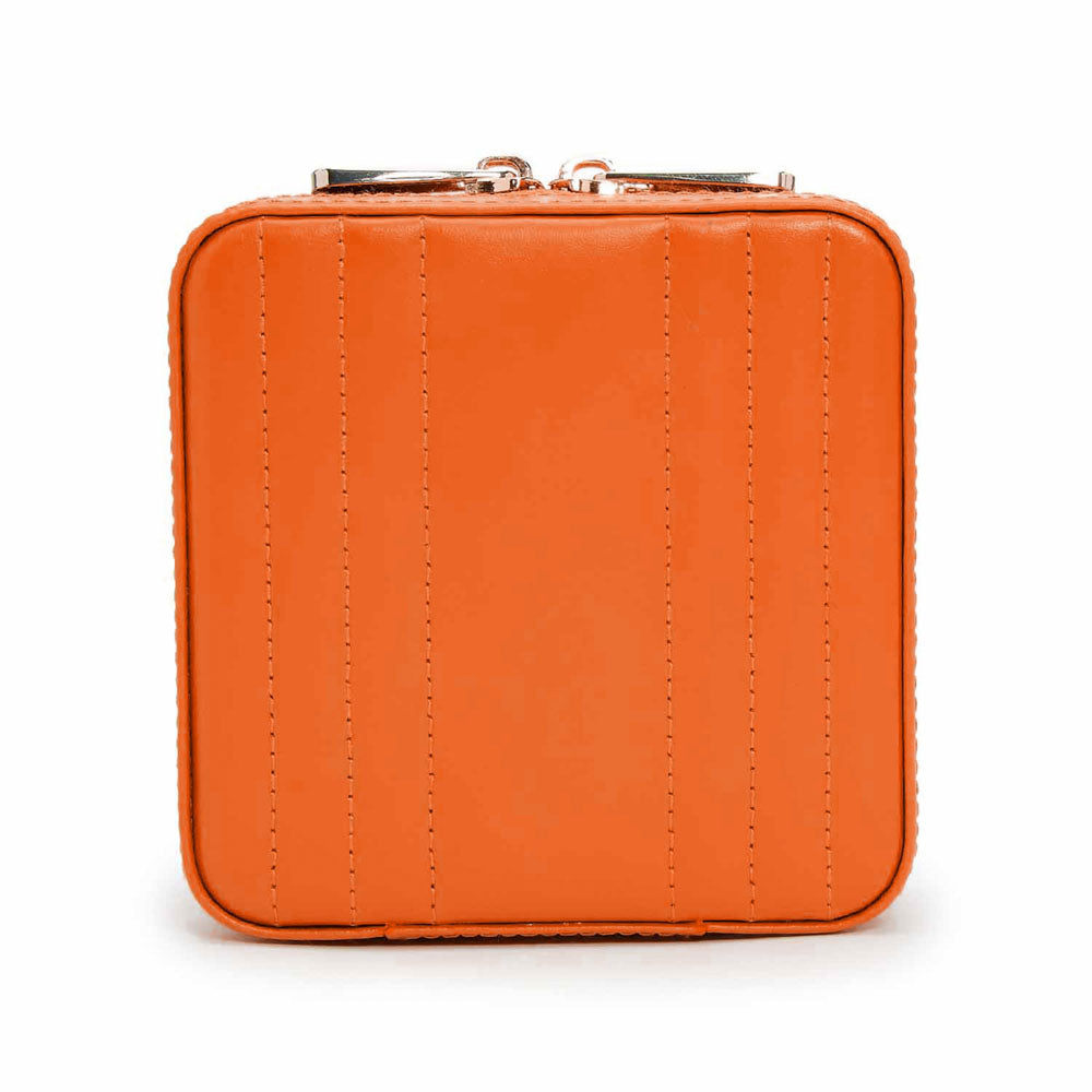 WOLF 1834 Maria Small Zip Case - Tangerine Leather Jewelry Travel Case - Image 3