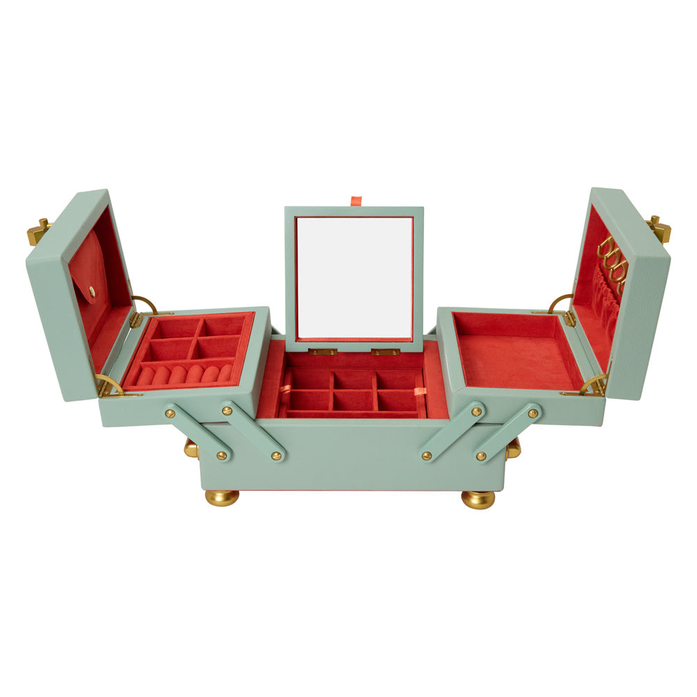 WOLF 1834 Marla Aaron Baby Everything Box - Celadon Vegan Leather Jewelry Case - Image 4