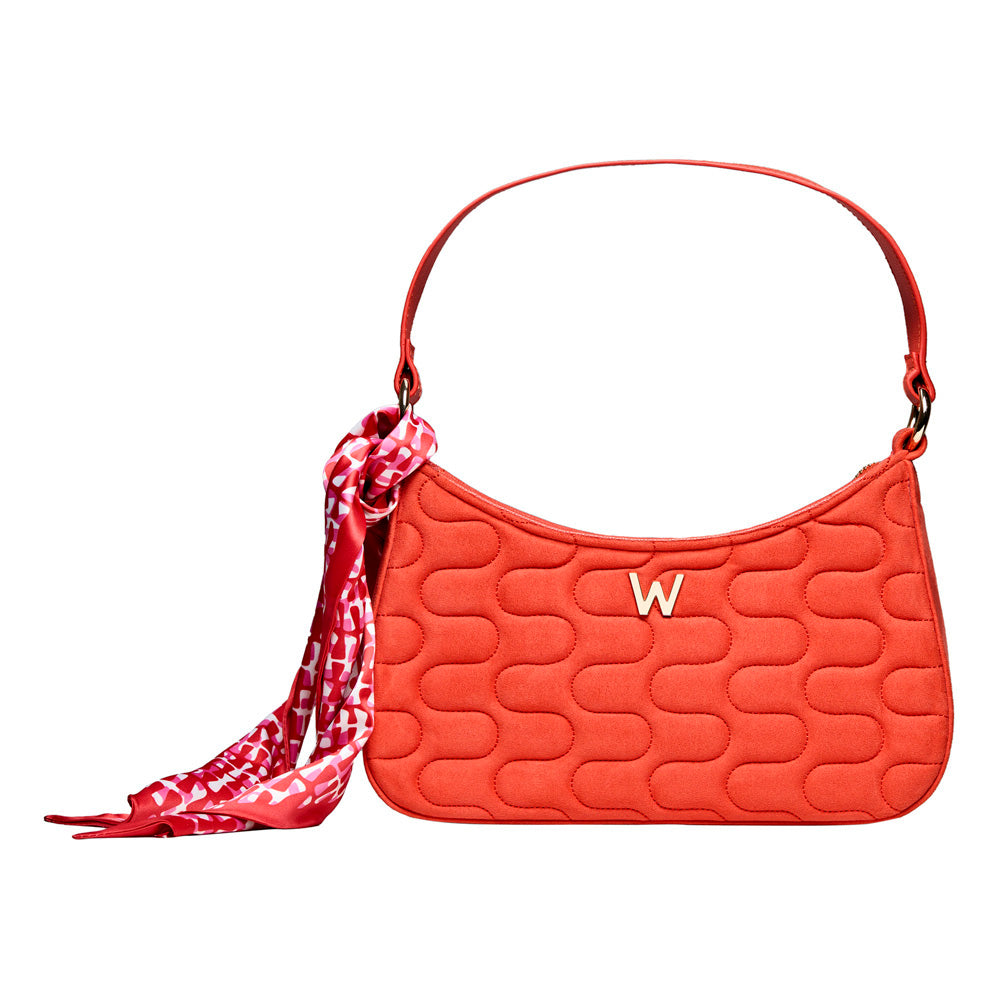 WOLF 1834 Mimi Swirl Shoulder Bag with Coordinated Scarf – Radiant Red - Image 2
