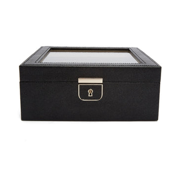 WOLF 1834 Palermo 6 Piece Watch Box – Black Anthracite Leather - Image 1