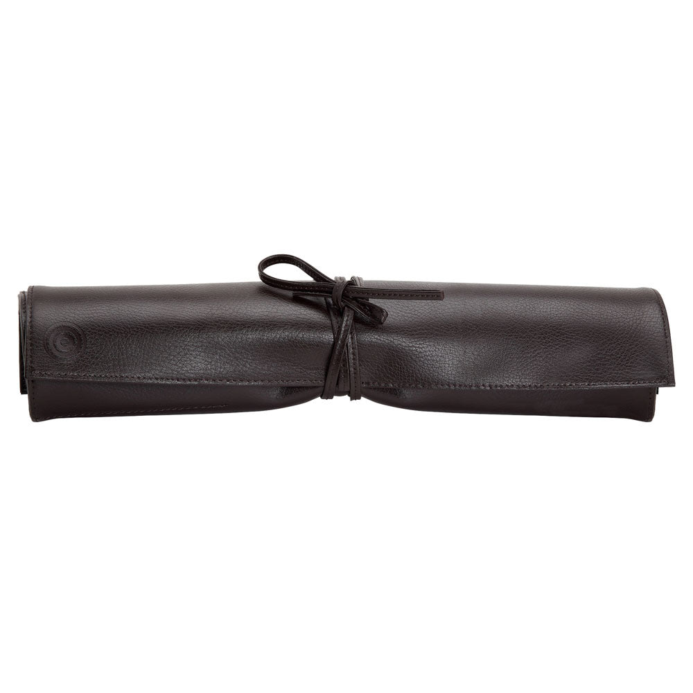 WOLF 1834 WM Brown Knife Roll – Brown Pebble Vegan Leather, 4-Knife Capacity - Image 1