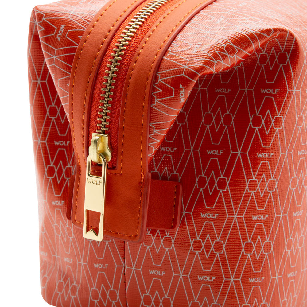 WOLF 1834 Signature Washbag – Orange, Recycled Vegan Travel Toiletry Bag - Image 5