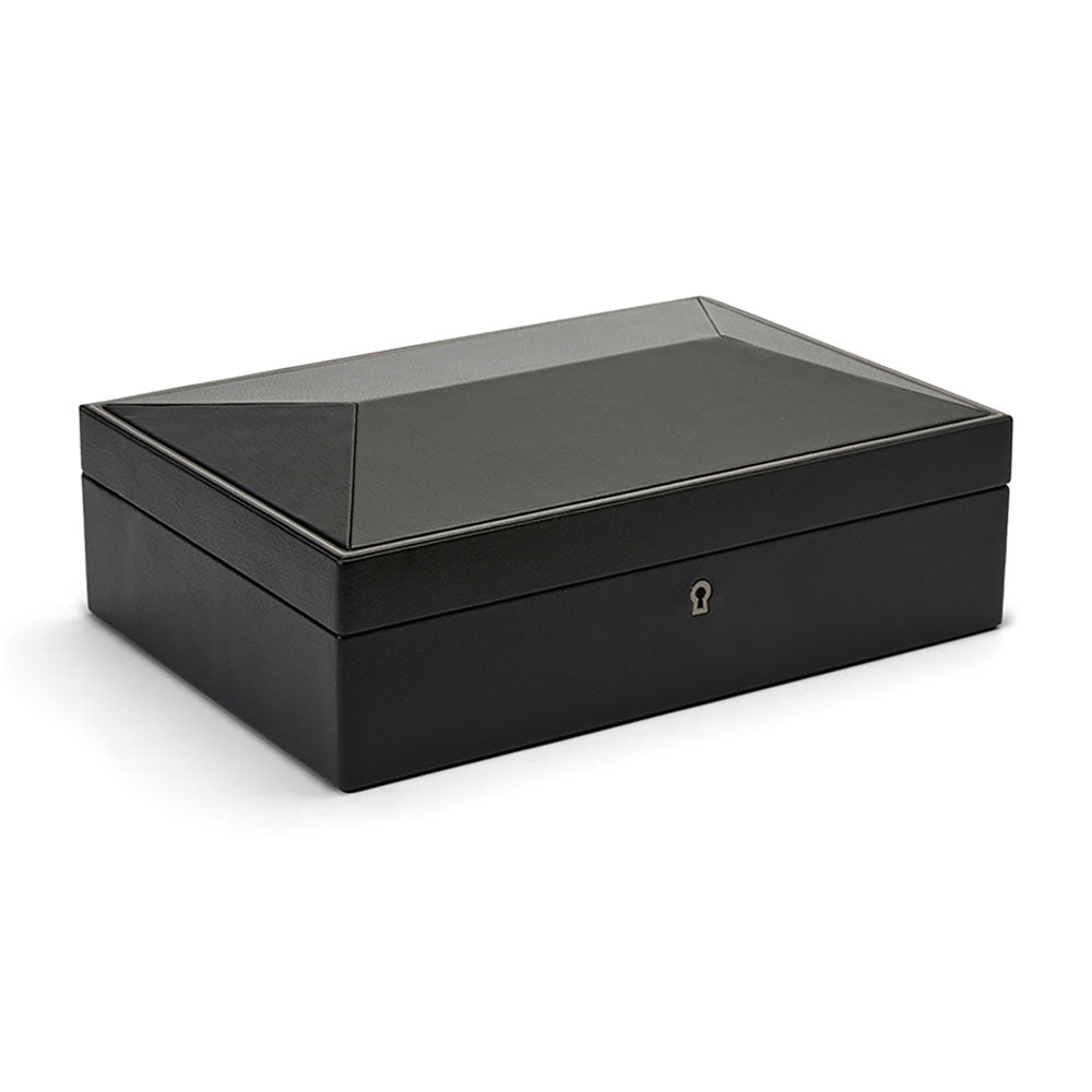 WOLF 1834 British Racing 10-Piece Watch Box – Black with Gunmetal Hardware - Image 2