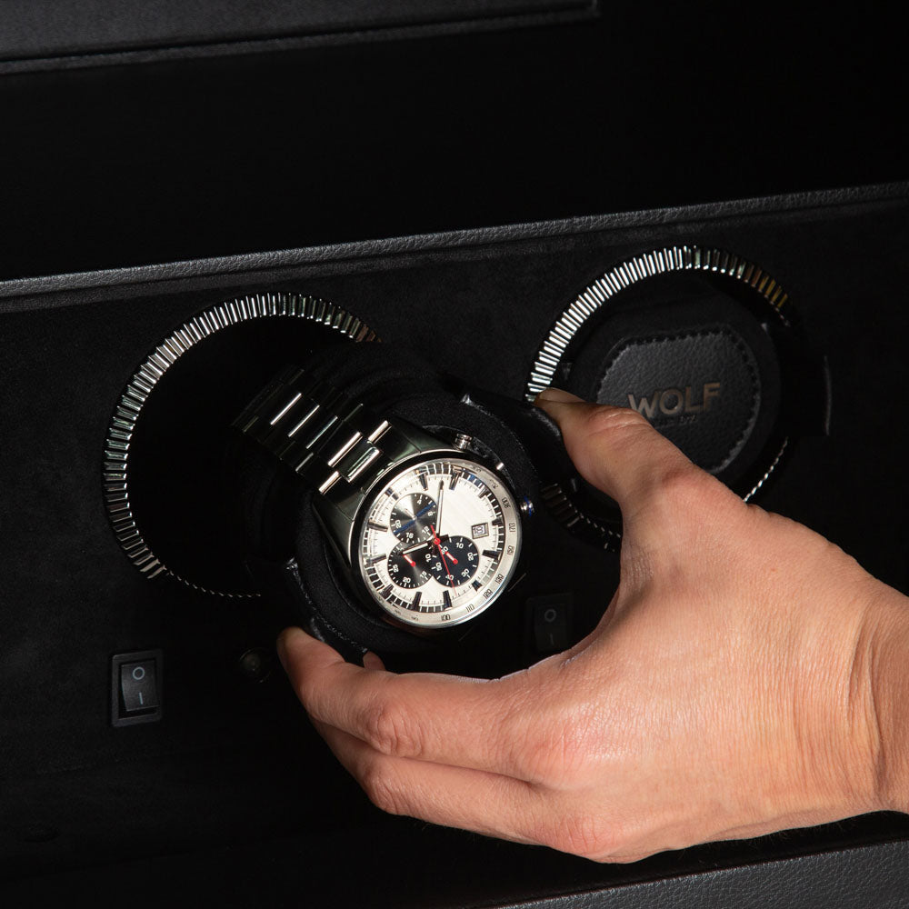 WOLF 1834 The Den 4 Piece Watch Winder Safe - Black - Image 6