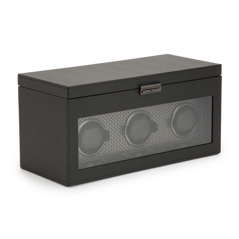 WOLF 1834 Axis Triple Watch Winder with Storage – Powder Coat - Image 2