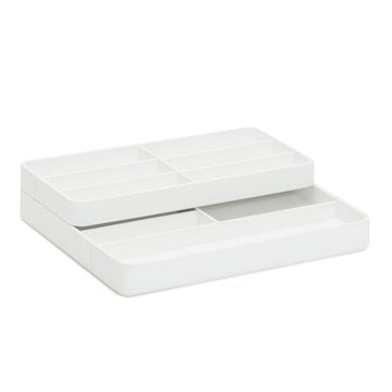 WOLF 1834 Watch Valet with Strap Tray for Apple Watch – White - Image 1