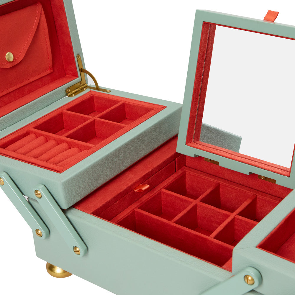 WOLF 1834 Marla Aaron Baby Everything Box - Celadon Vegan Leather Jewelry Case - Image 5